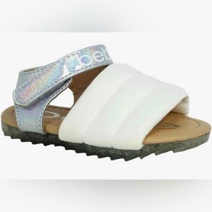 NWT - 💖bebe Silver Metallic Bubble-Strap Sandal
